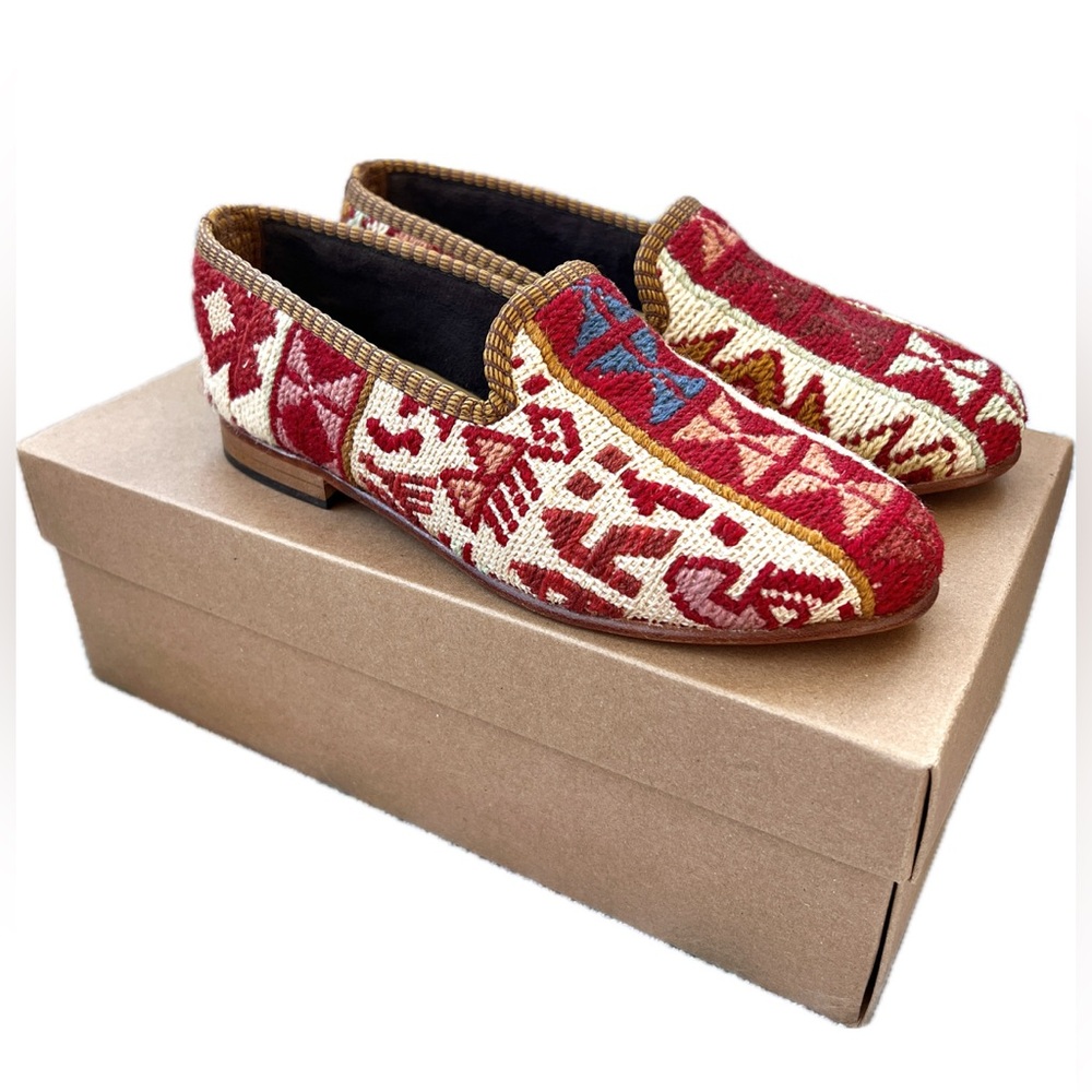 Artemis Design Co Handmade Turkish Kilim‎ Smoking Shoes Size 37/6.5-7 NEW IN BOX